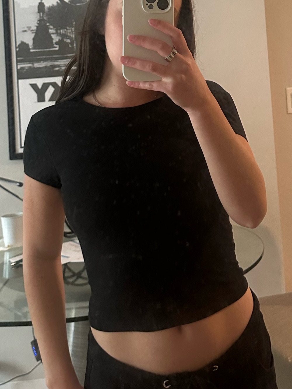 Edikted Women's Backless Black Short Sleeve Crop Top
